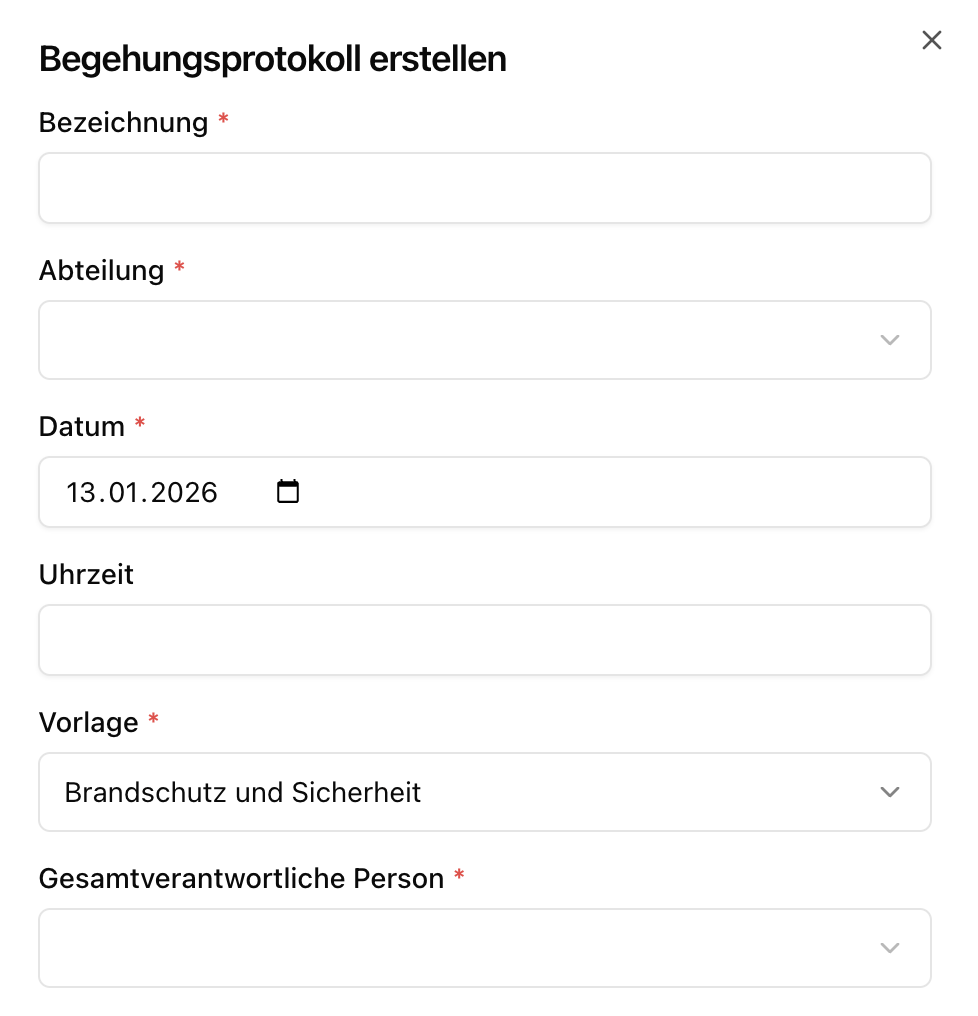 Begehungsprotokoll erstellen