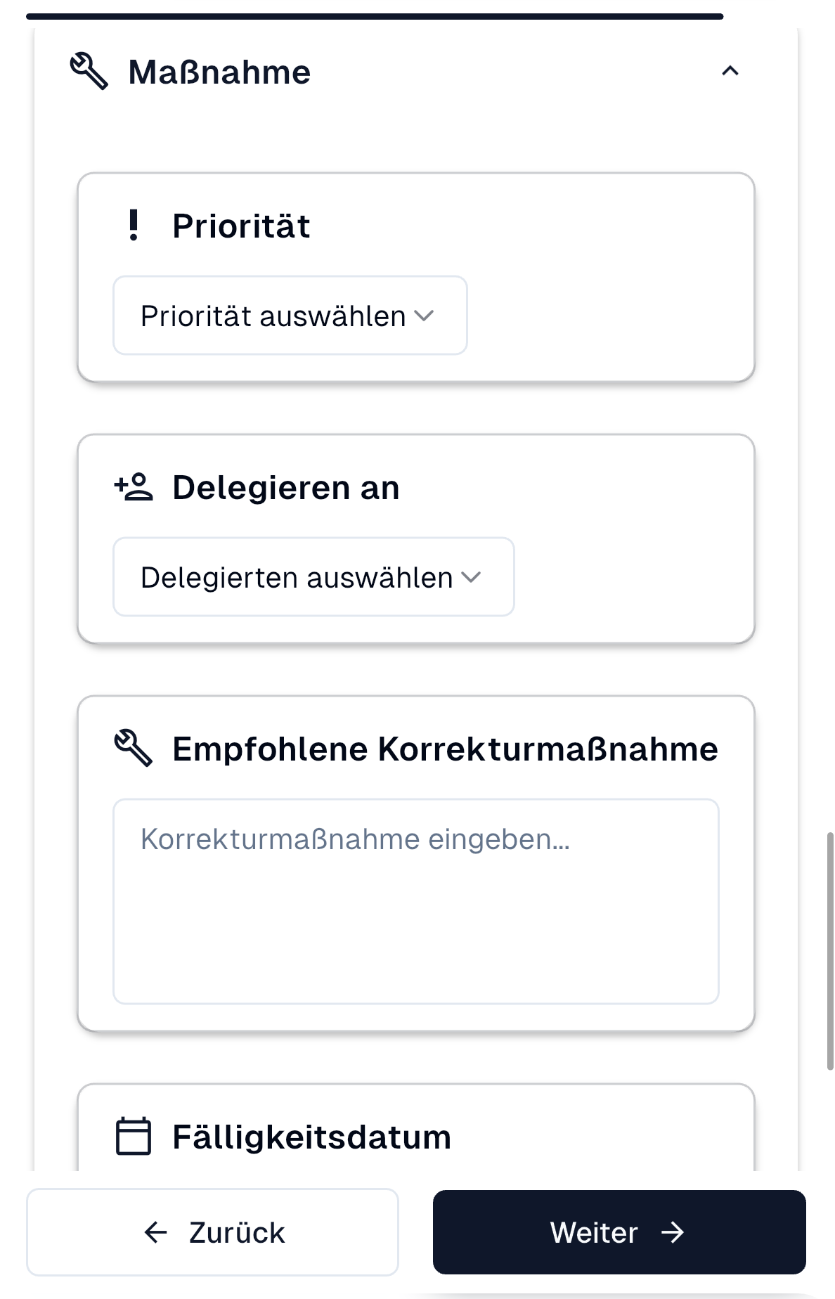 Maßnahme definieren