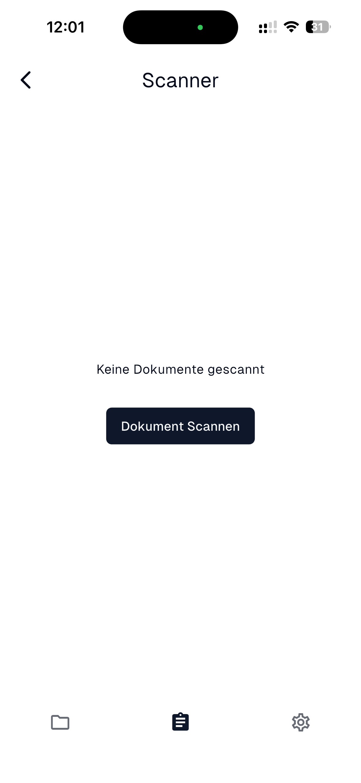 Scanner-Startansicht