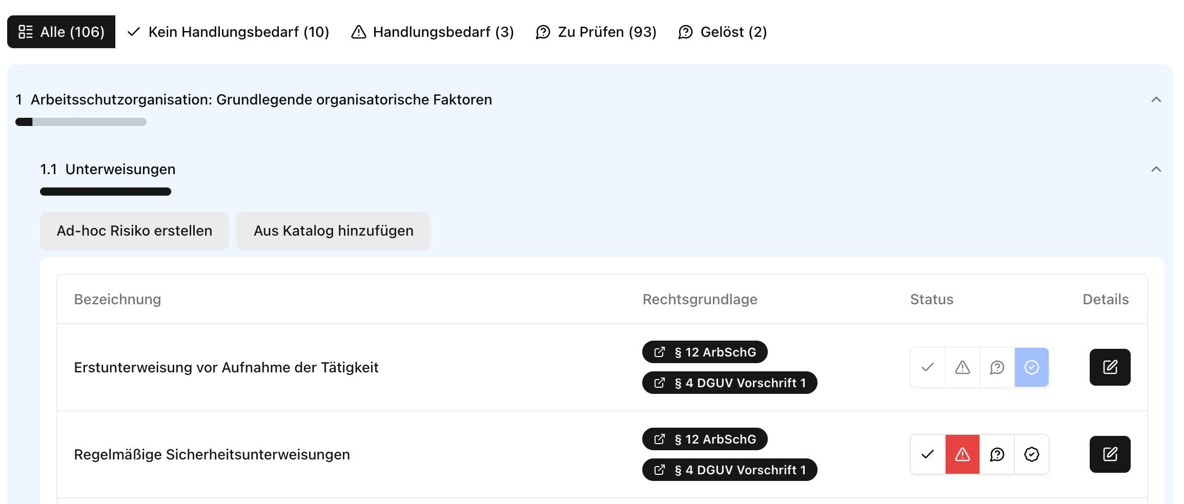 Gefährdungsbeurteilung Ausfüllen
