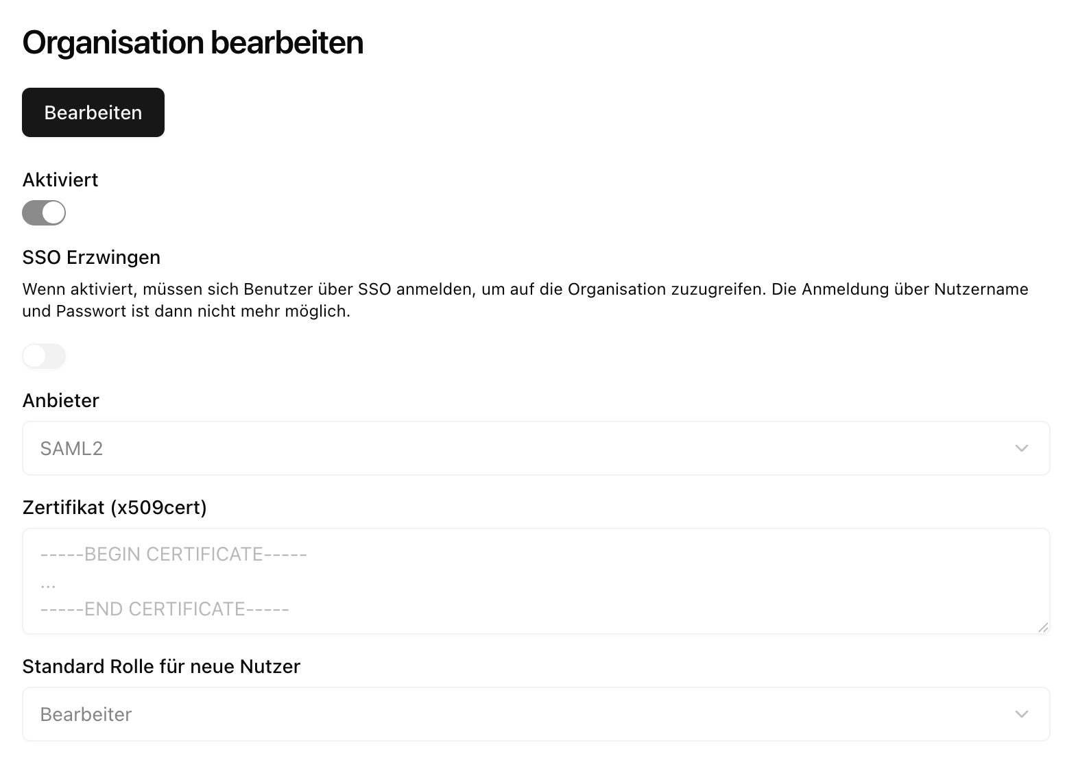 SAML Daten in AMS Eintragen
