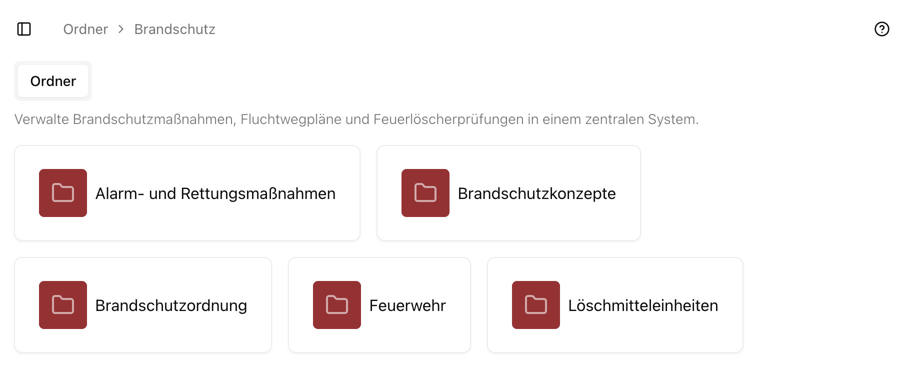 Brandschutz Unterordner